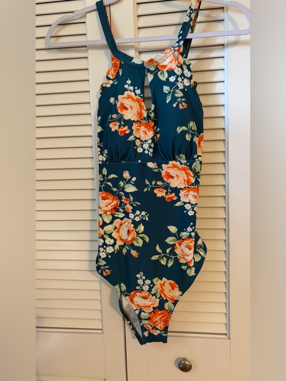 Teal Floral One-Piece Swimsuit